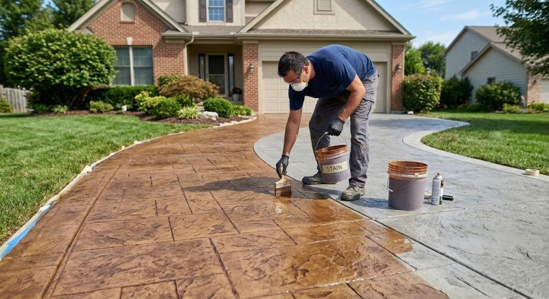 Concrete Driveway Refinishing in Frisco, TX