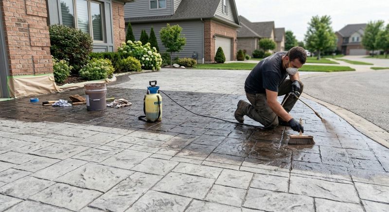 Concrete Driveway Staining in Fort Worth, TX